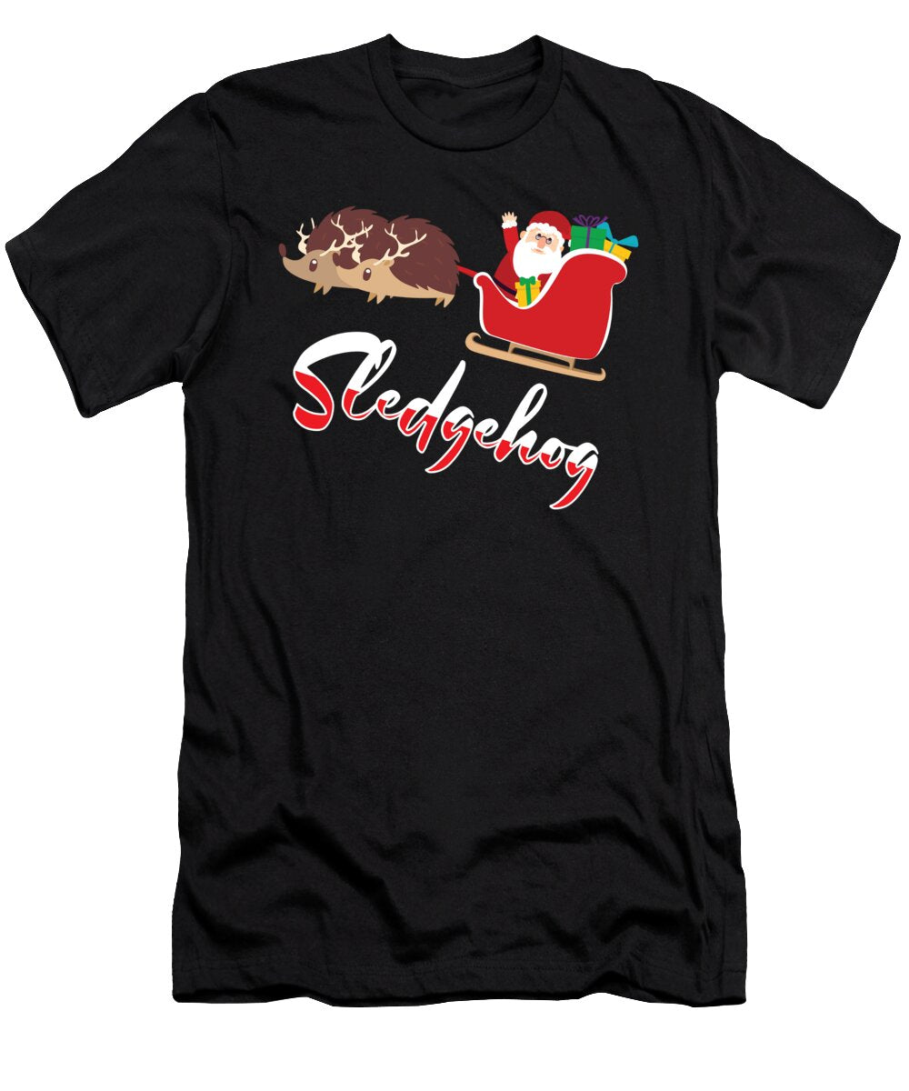 Sledgehog Christmas Santa Sleigh Hedgehog Gift Haselshirt T-Shirt