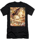 Sleepy Hedgehog Hedgehog Napping in a Floral Forest Floral Forest Nature Scene Clint Mclaughlin T-Shirt