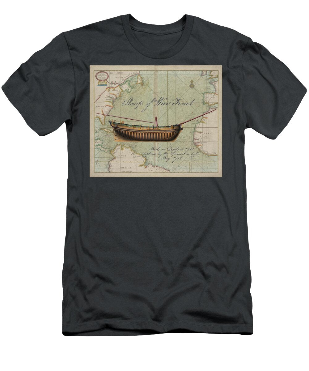 Sloop of War Ferret of 1711 Bill Abbott T-Shirt