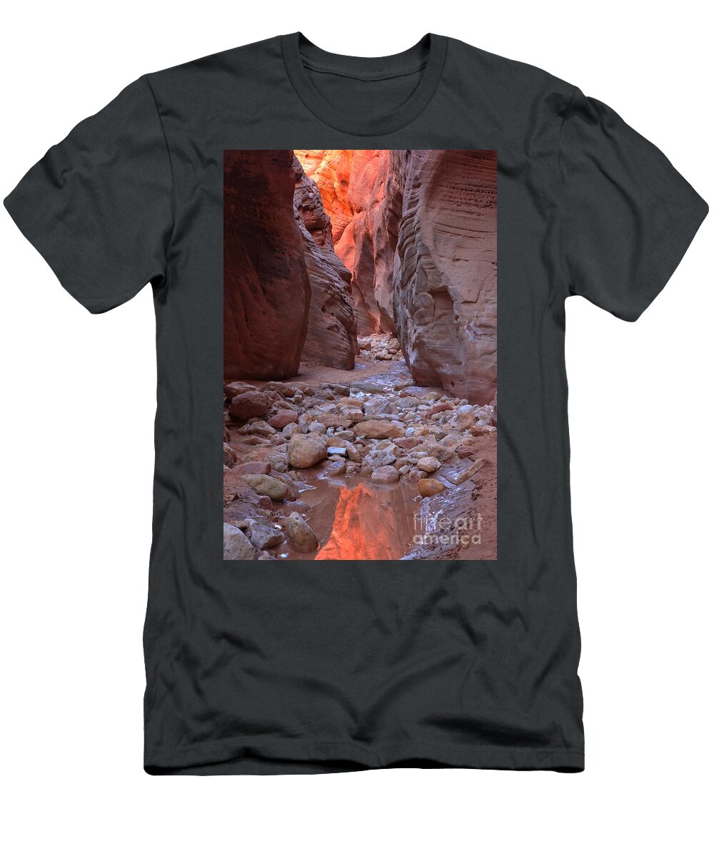 Slot Canyon Reflections Adam Jewell T-Shirt