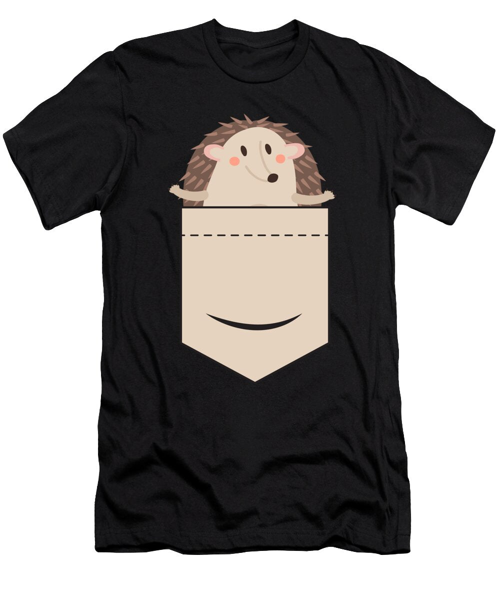 Small Pocket Hedgehog Sweet Cute Autumn Moon T-Shirt