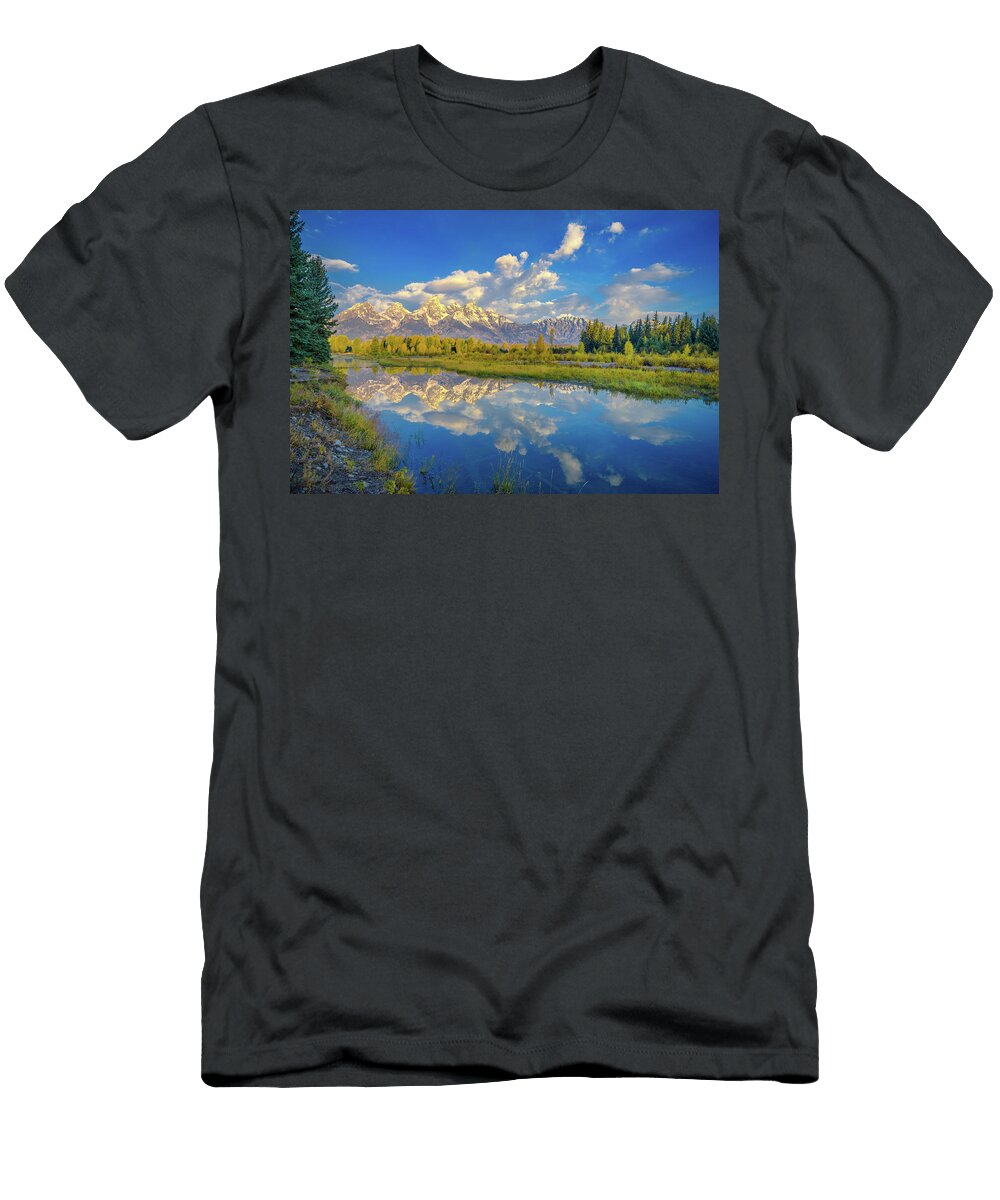 Snake River Reflection Grand Teton Scott Mcguire T-Shirt