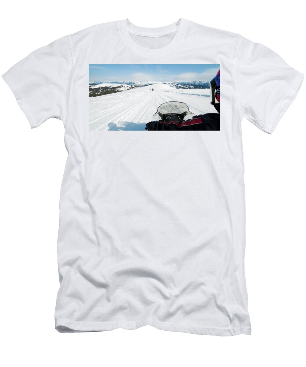 Snowmobiling the Mountains of Vail Leslie Parrott T-Shirt