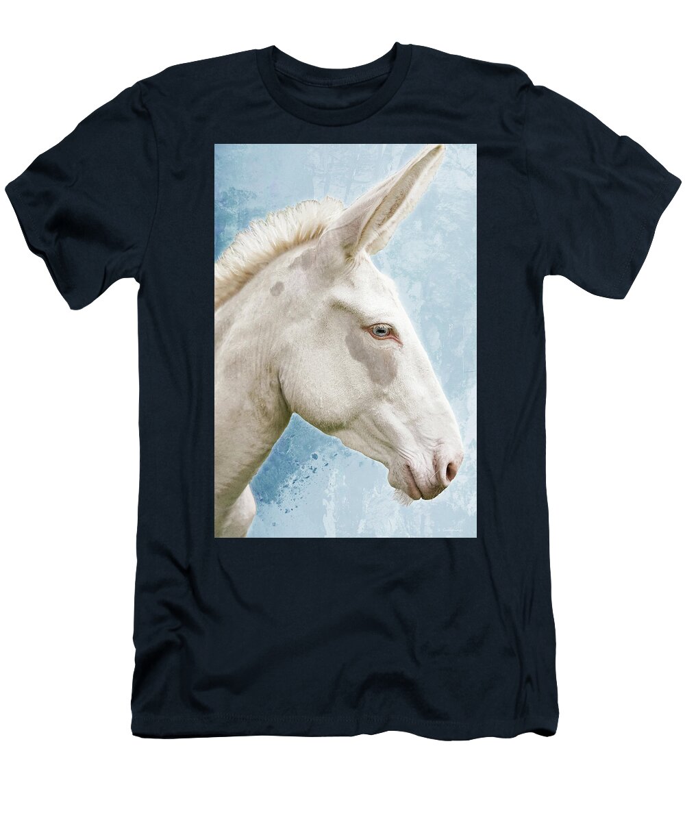 Soft White Painted Donkey Art Sharon Cummings T-Shirt