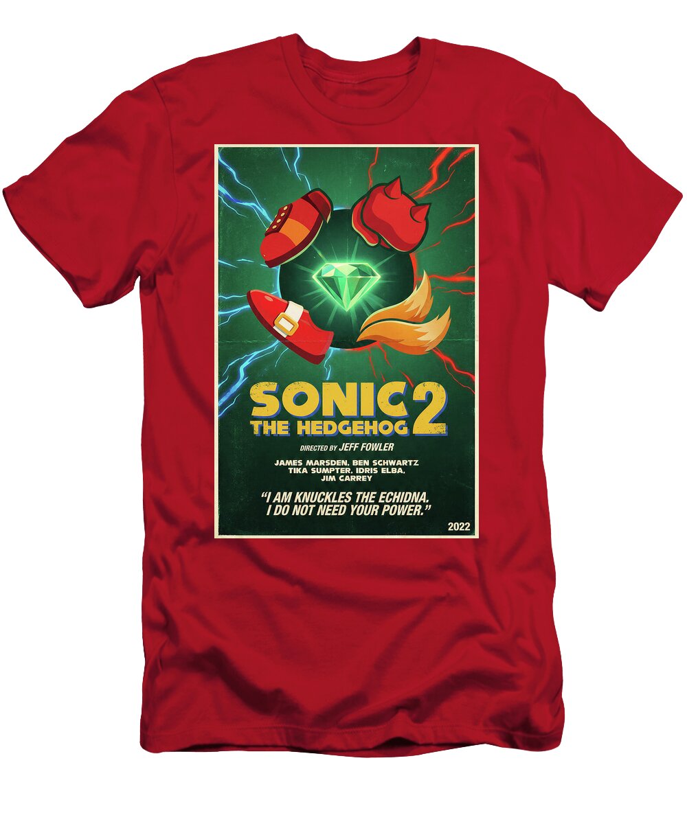 Sonic the Hedgehog 2 Minimal Movie Poster Retro Film Poster Vintage 2022 Sampadart Gallery T-Shirt