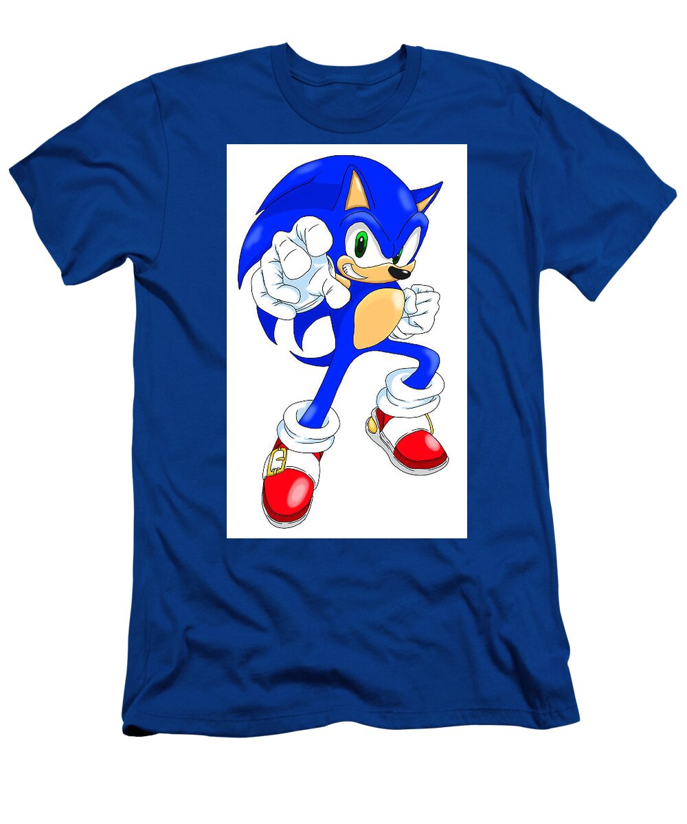 Sonic the Hedgehog in Action Pose Eddie Jones Iii T-Shirt
