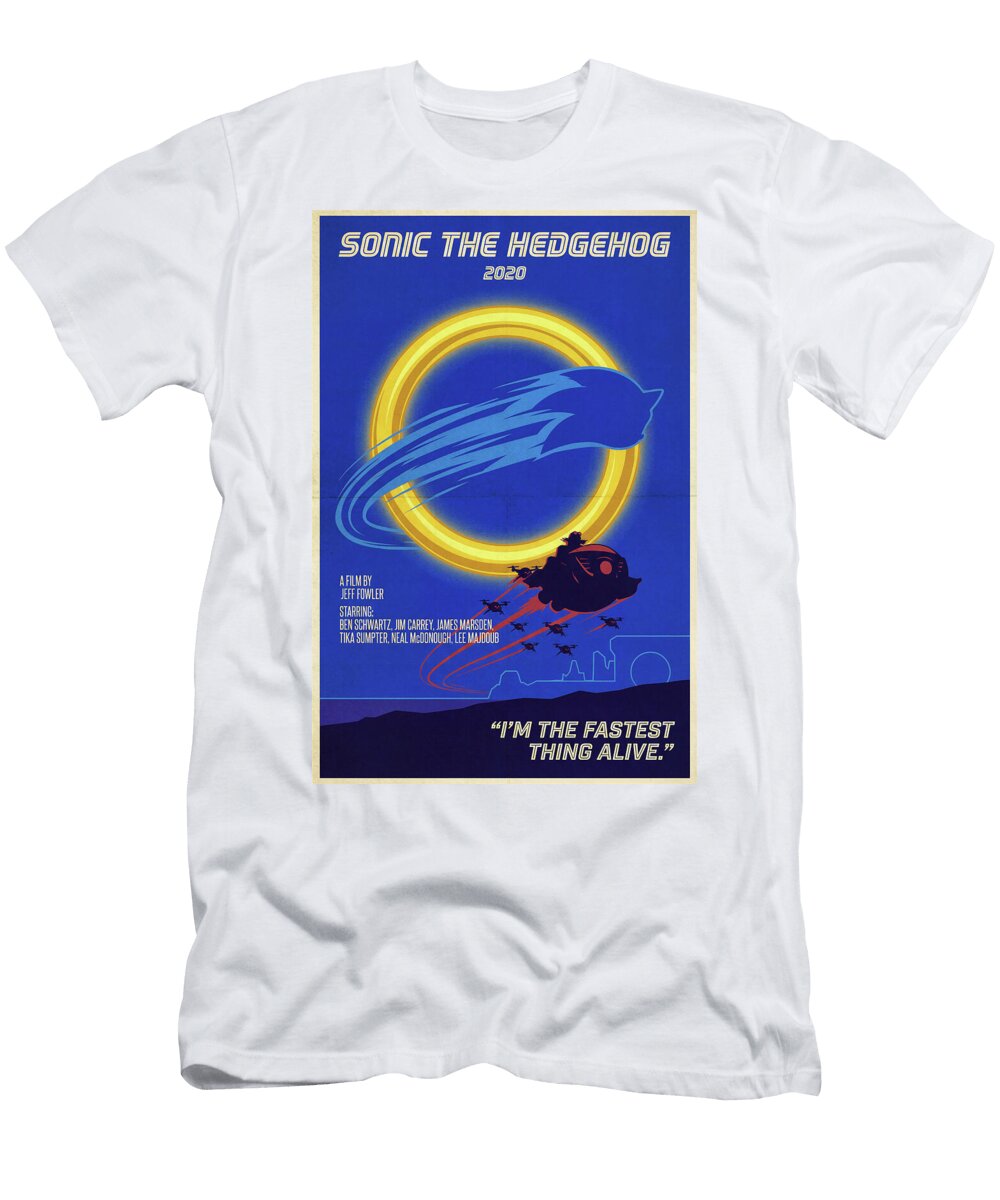 Sonic the Hedgehog Minimal Movie Poster Retro Film Poster Vintage Sampadart Gallery T-Shirt