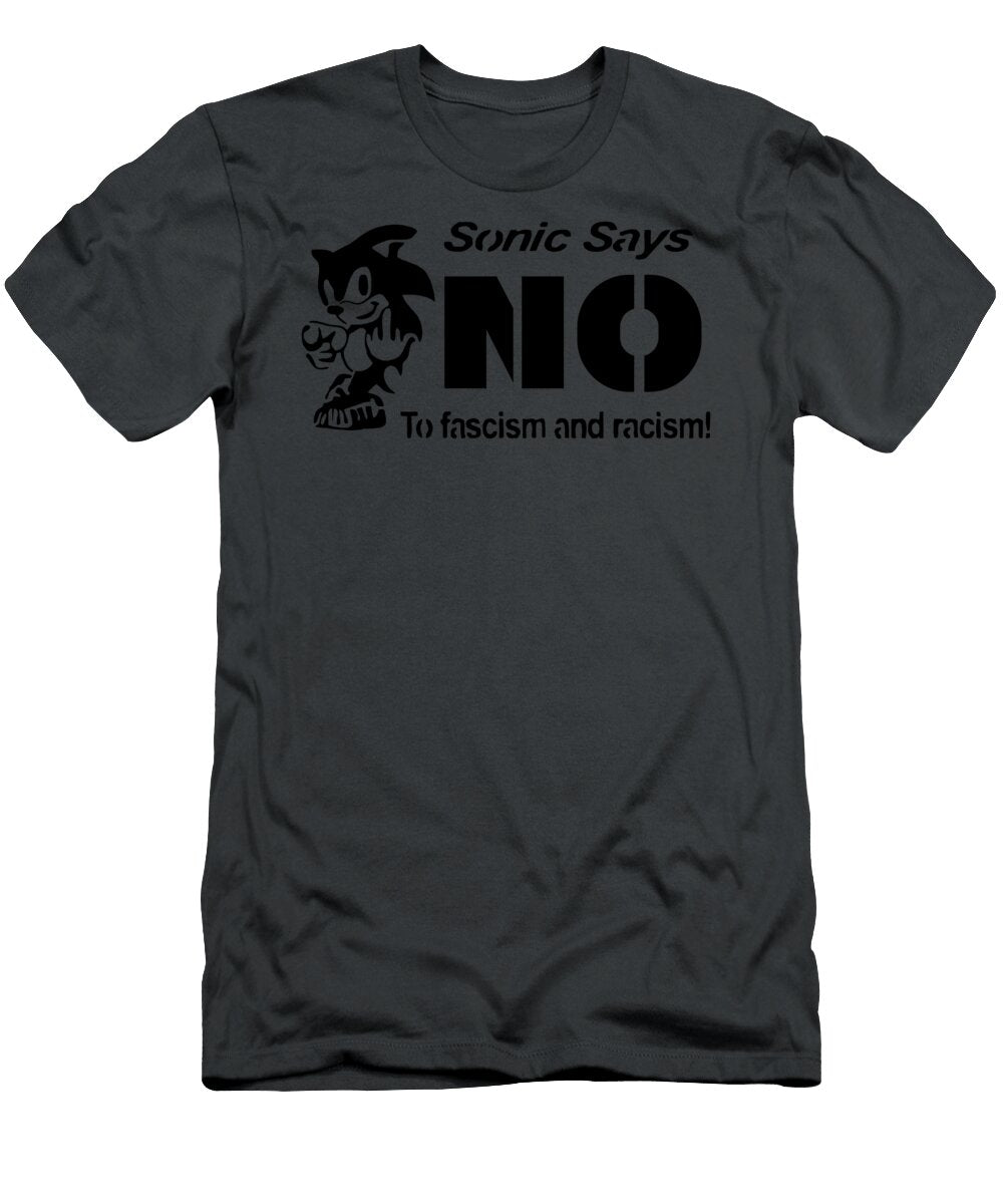 Sonic the Hedgehog Sonic Says No to Fascism and Racism Best Unisex T Brielle Beech T-Shirt