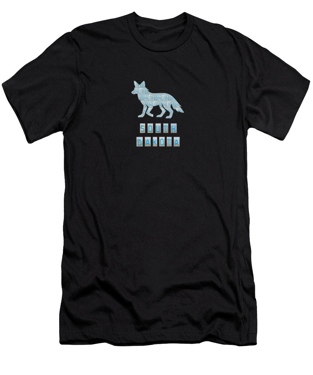 South Dakota License Plate Coyote Elisabeth Lucas T-Shirt