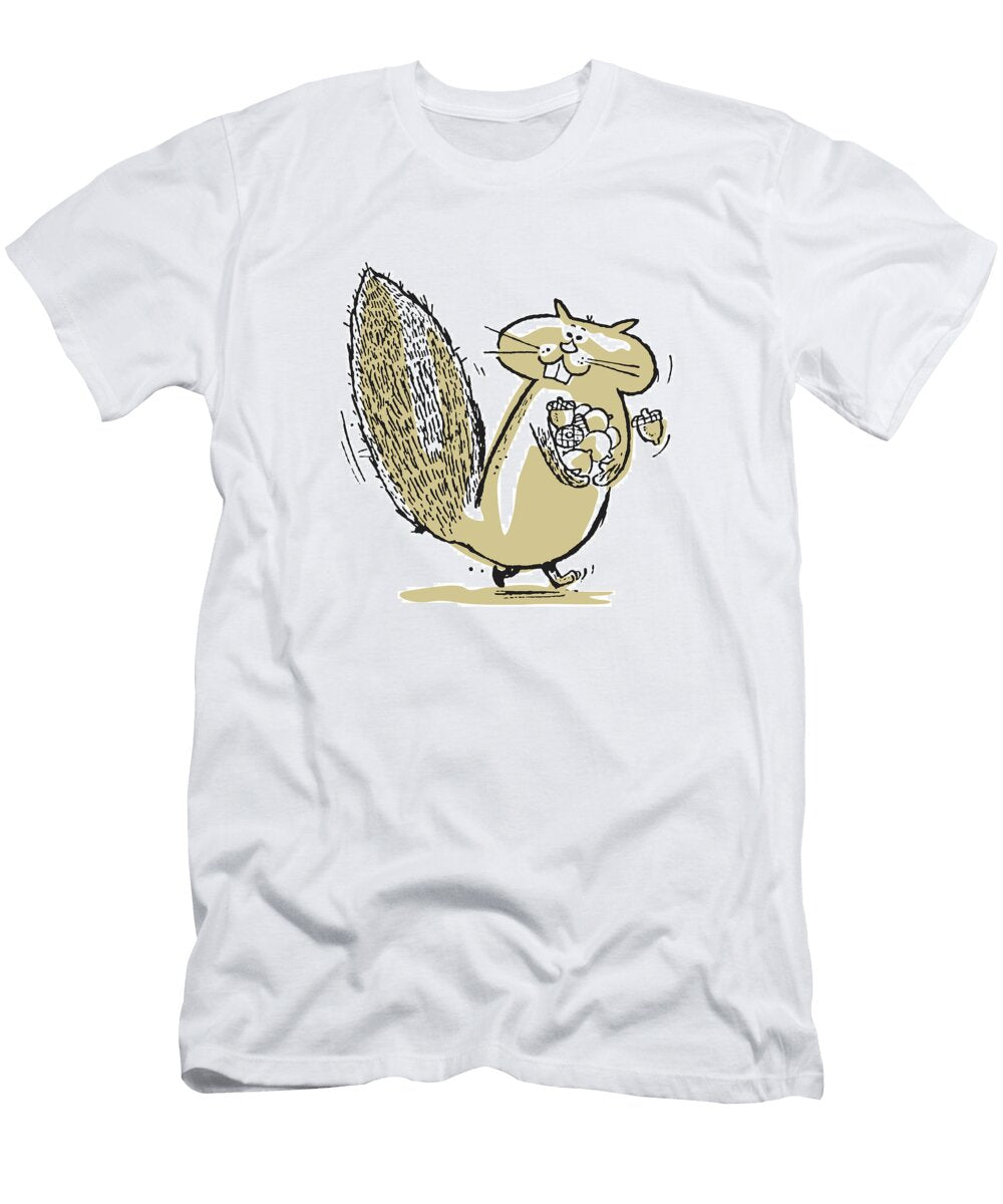 Squirrel Hoarding Acorns Csa Images T-Shirt