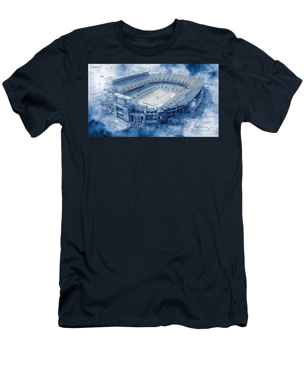Stadium Blueprint Art Engineering Drawing of a Sports Venue Hugo Boyle T-Shirt