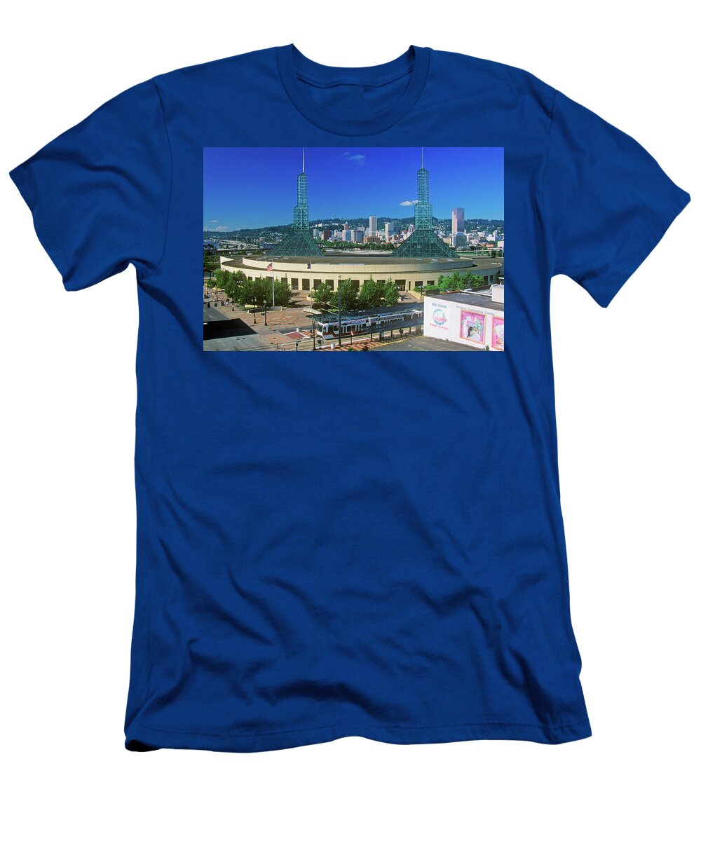 Stadium in Skyline of Portland or Panoramic Images T-Shirt