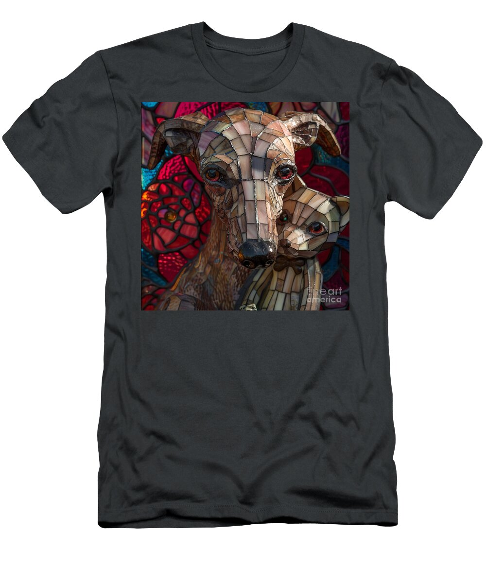 Stained Glass Dog and Ferret Krysta Curtis T-Shirt