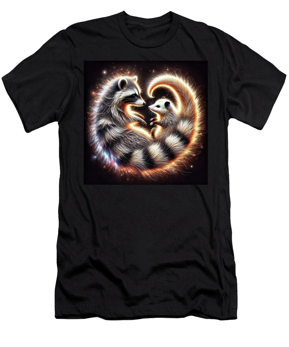 Starlit Whispers the Raccoon and the Possum Bill and Linda Tiepelman T-Shirt