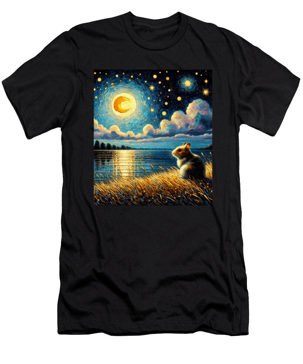Starry Night Hamster Van Gogh Lover Job T-Shirt