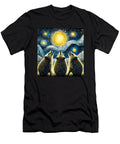 Starry Night Three Hedgehogs Howling At Moon Van Gogh Lover Job T-Shirt