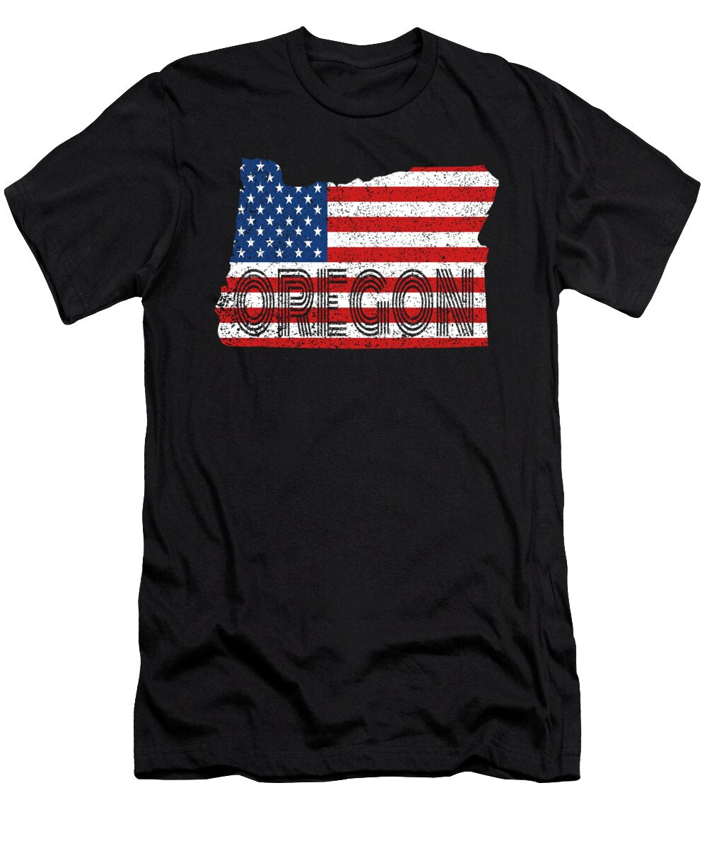 State Flag of Oregon Vintage or Map Gift Art Grabitees T-Shirt