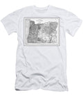 State of Oregon Historical Map 1889 Black and White Carol Japp T-Shirt