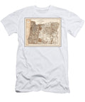 State of Oregon Historical Map 1889 Sepia Carol Japp T-Shirt