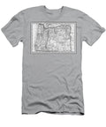 State of Oregon Vintage Map 1889 Black and White Carol Japp T-Shirt