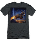 Steampunk Rocket Donkey in Night Sky James Eye T-Shirt