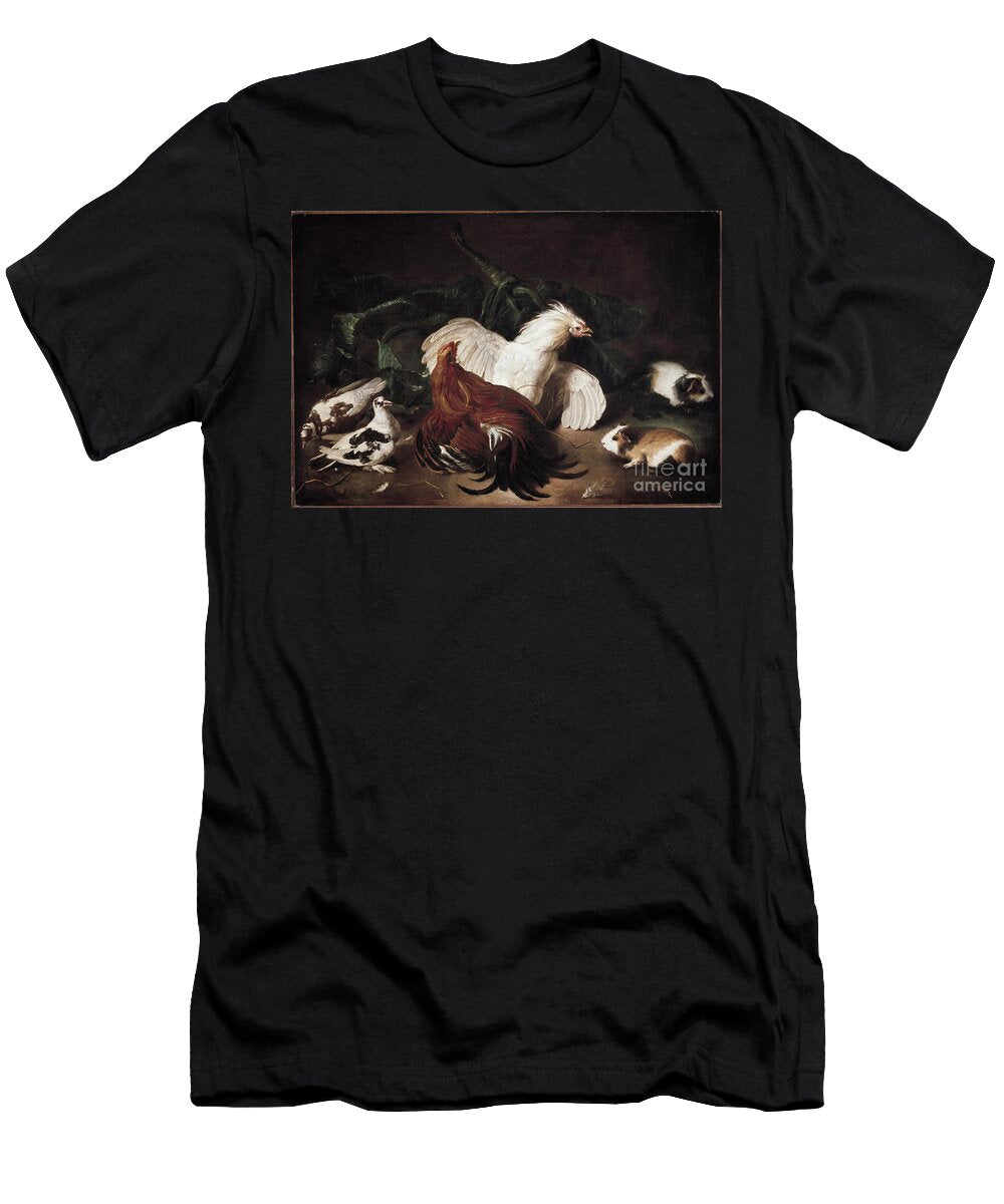 Still Life with Animals Hens and Hamsters 17th 18th Century Giovanni Agostino Cassana T-Shirt