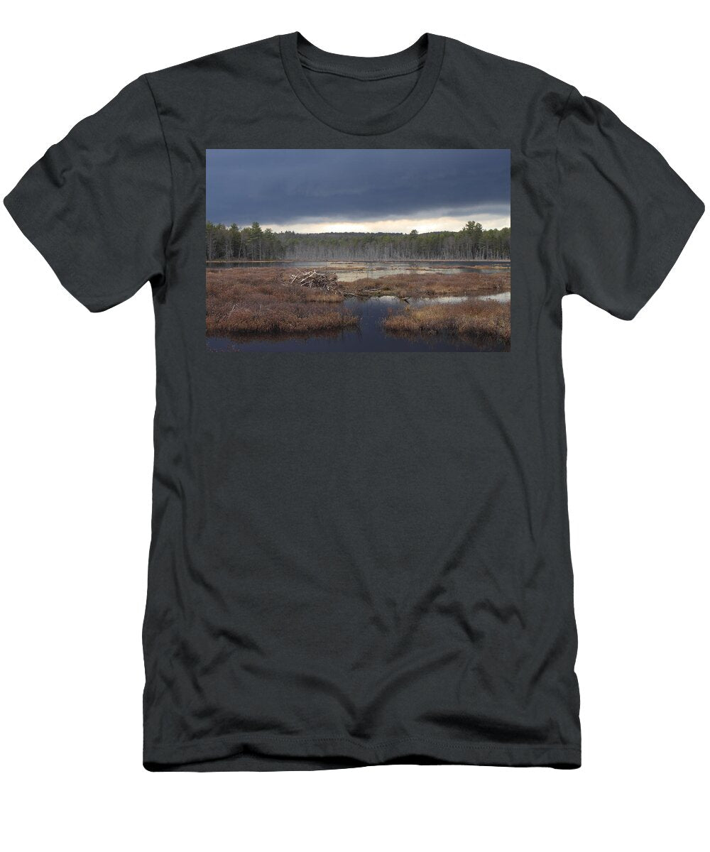 Storm Clouds Over Beaver Pond John Burk T-Shirt