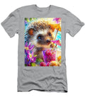Summer Drink Beach Scene Hedgehog Spiky Hedgehog Carefully Sipping a Berry Brist Cute Hedgehog Elmer Powers T-Shirt