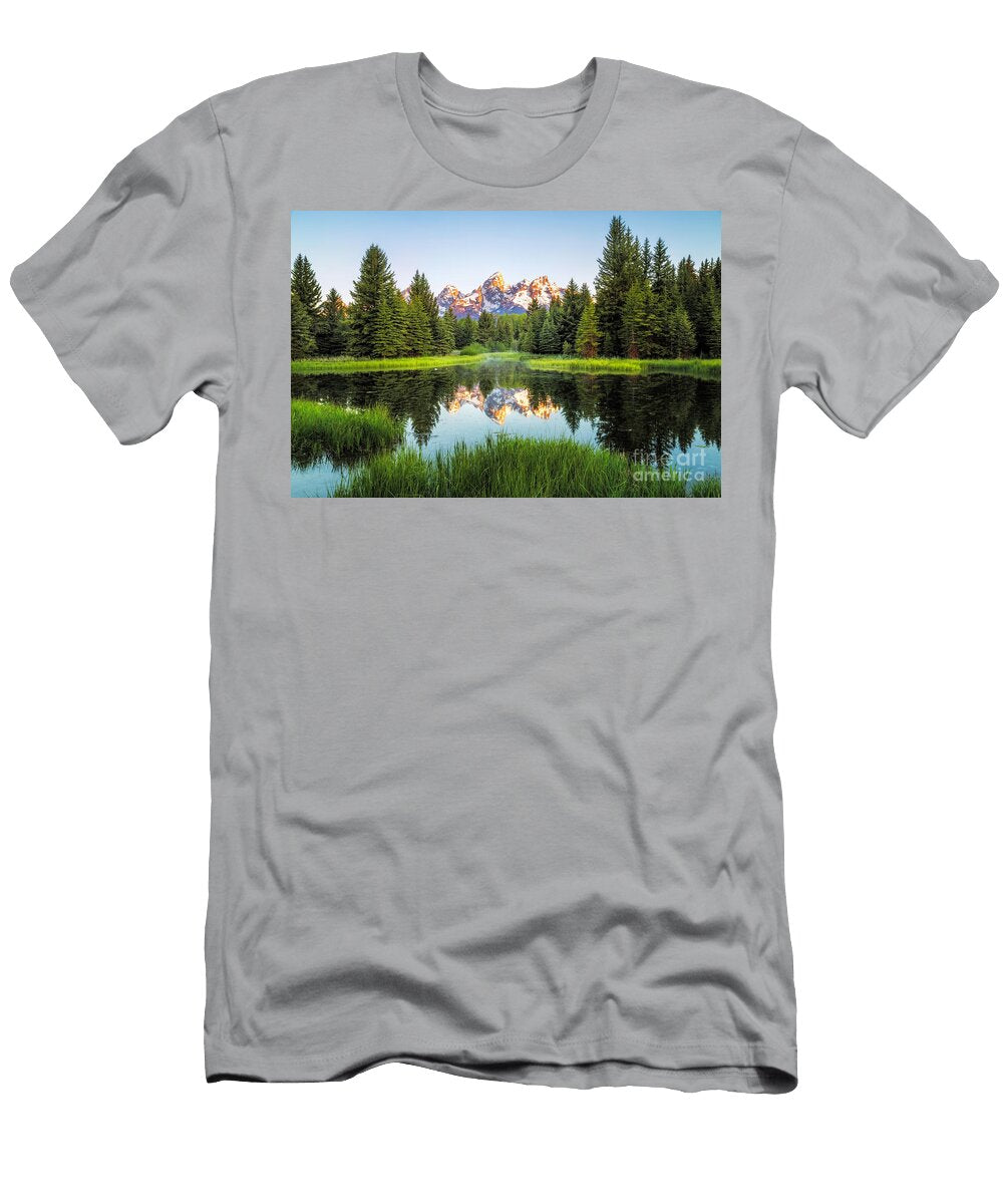 Sunrise At Schwabacher Landing in Grand Teton National Park Ronda Kimbrow T-Shirt