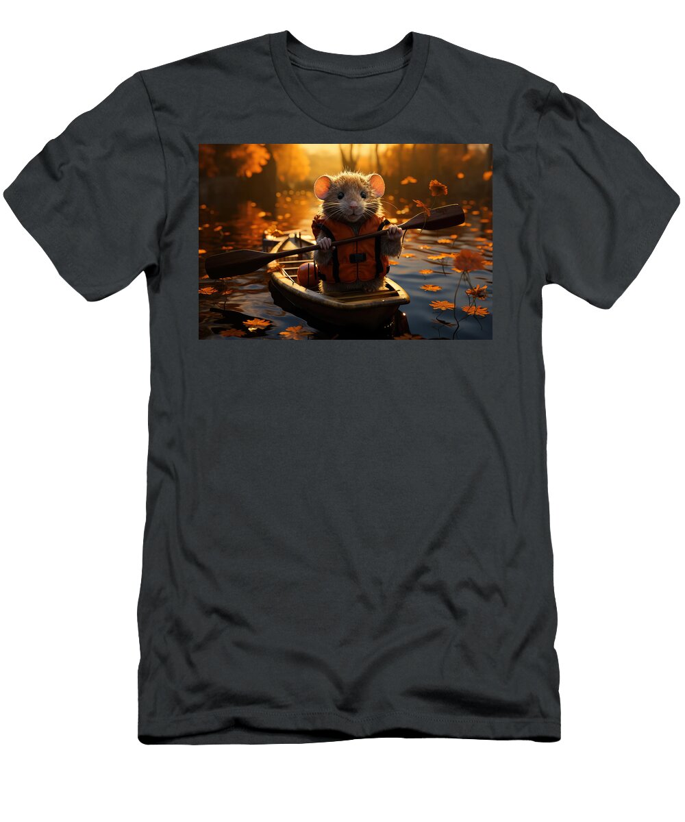 Sunset Paddle a Pocket Sized Hamsters Lake Adventure John Twynam T-Shirt