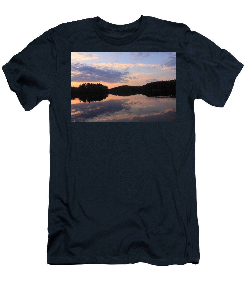 Sunset Reflection and Beaver Quabbin Reservoir John Burk T-Shirt