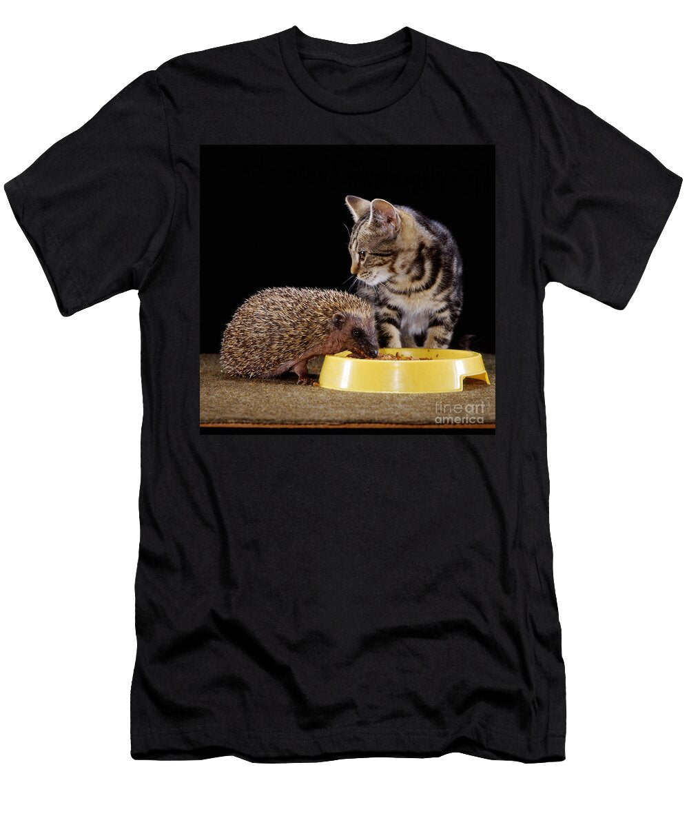 Tabby Kitten and Hedgehog Jane Burton T-Shirt