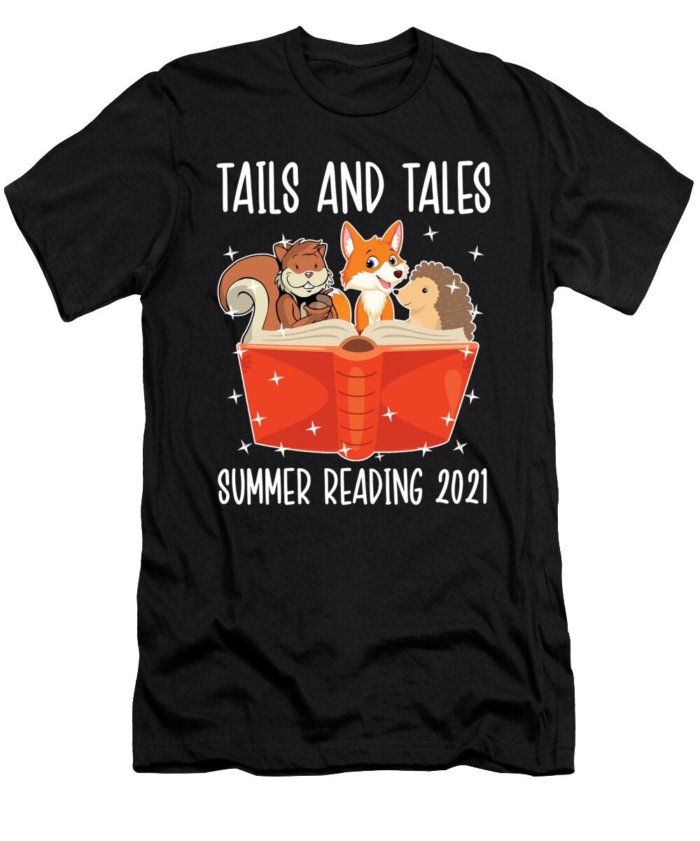 Tails and Tales Summer Reading 2021 Book Librarian Florian Dold Art T-Shirt