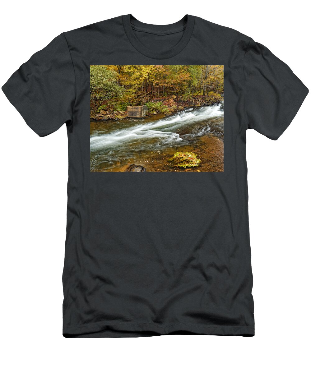 Take Me to the Other Side Beavers Bend Broken Bow Lake Flowing River Fall Foliage Silvio Ligutti T-Shirt