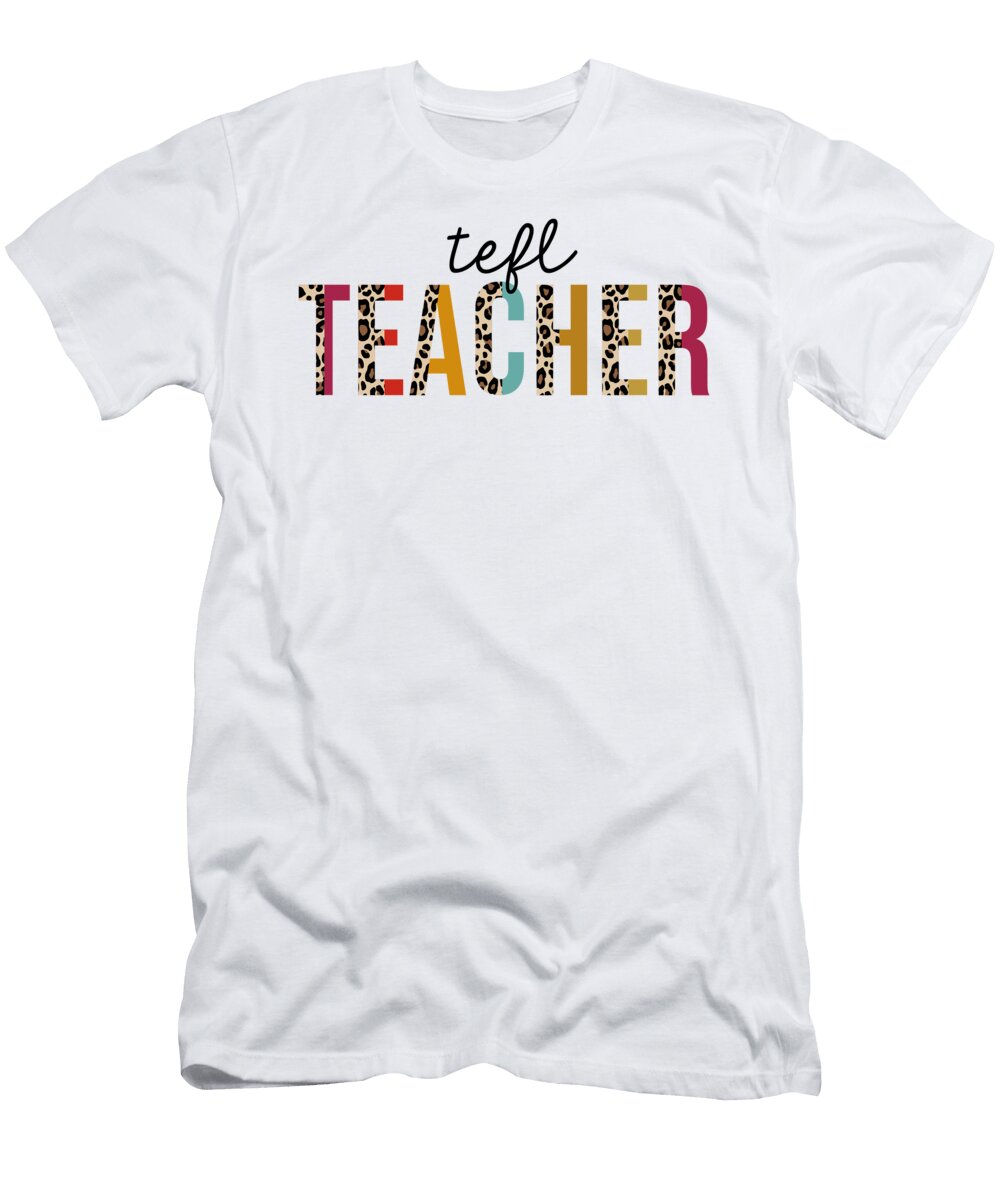 Tefl Teacher Leopard Print Funny Jensen Cena T-Shirt