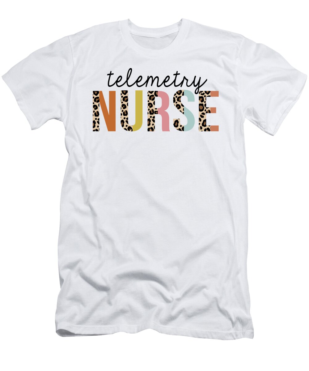 Telemetry Nurse Leopard Print Registered Rn Nursing Appreciation Jensen Cena T-Shirt