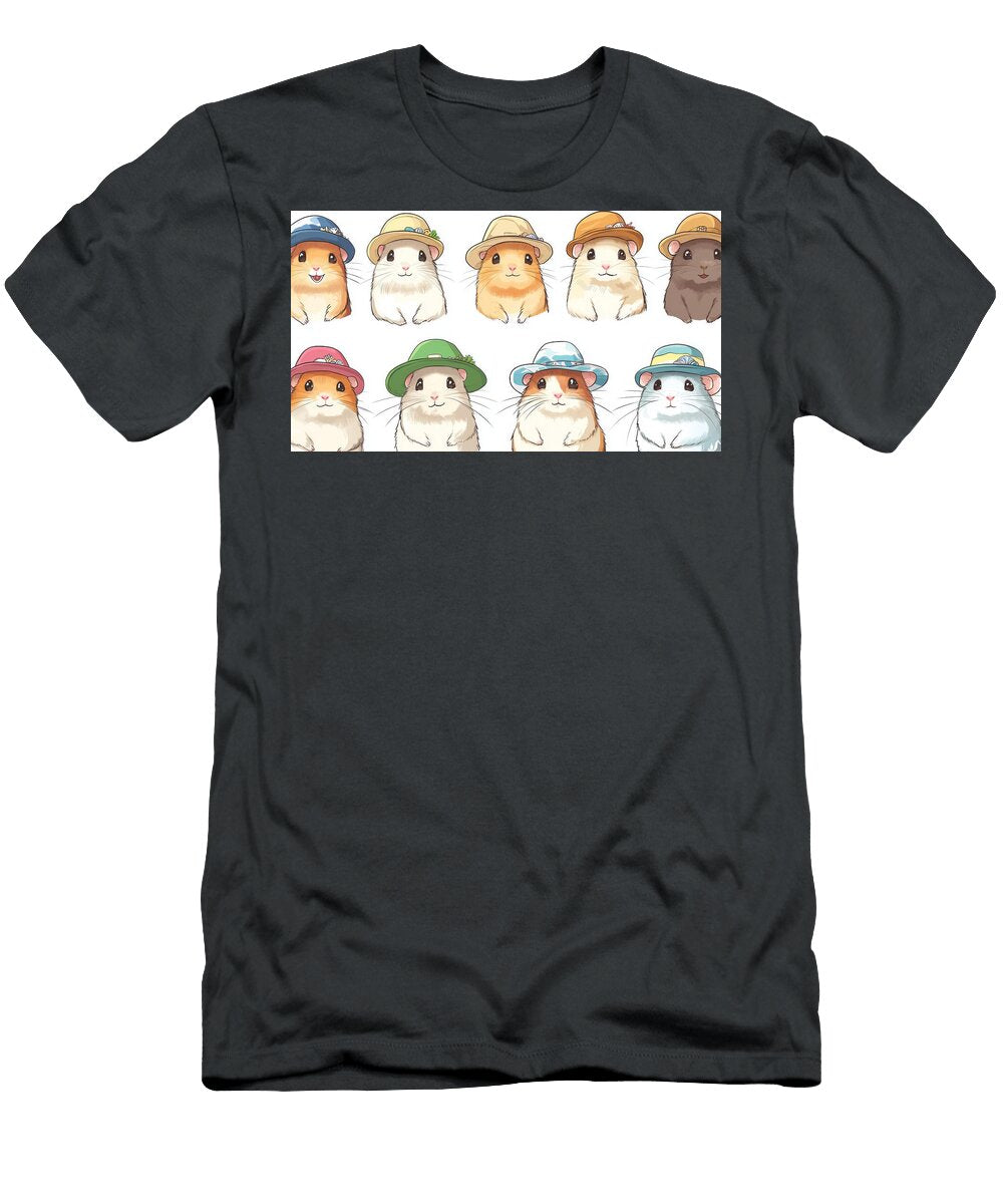Ten Adorable Hamsters Wearing Various Colorful Hats Daniel Narthe T-Shirt