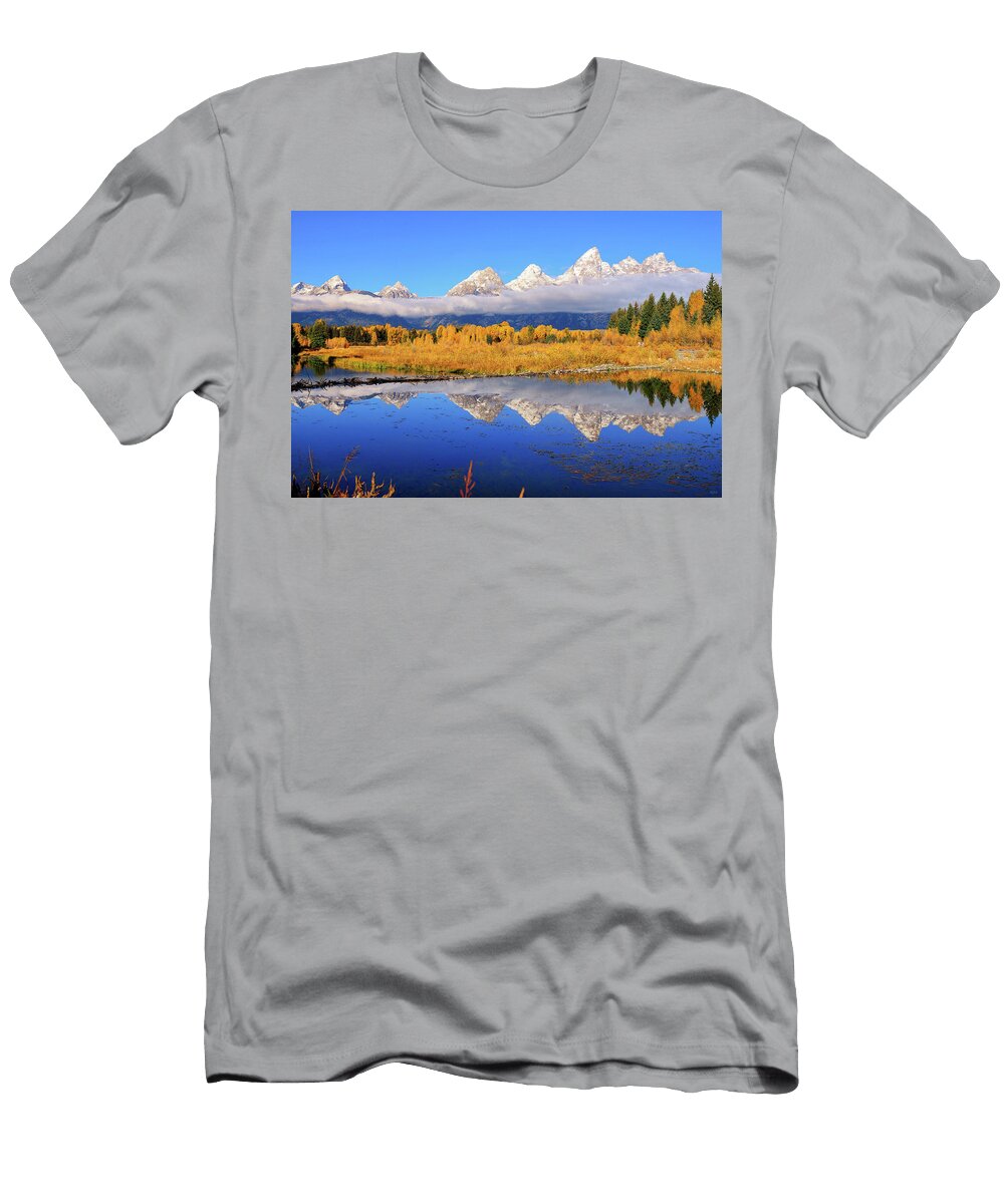 Teton Autumn Mirror Greg Norrell T-Shirt