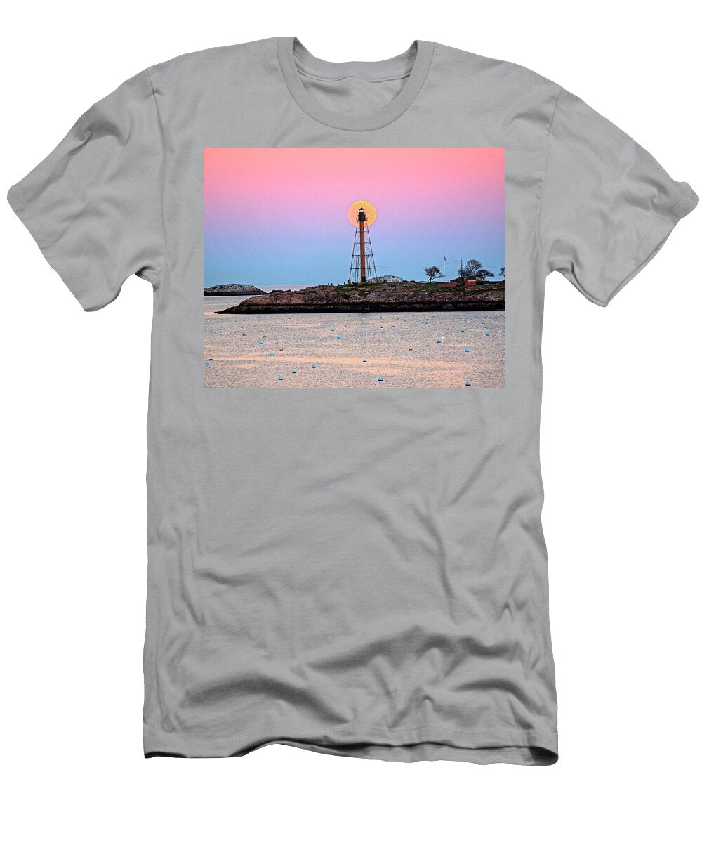 The 2016 Supermoon Balancing on the Marblehead Light Tower in Marblehead Ma Harbor Toby Mcguire T-Shirt