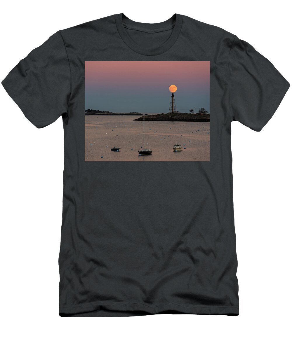 The 2016 Supermoon Balancing on the Marblehead Light Tower in Marblehead Ma Toby Mcguire T-Shirt