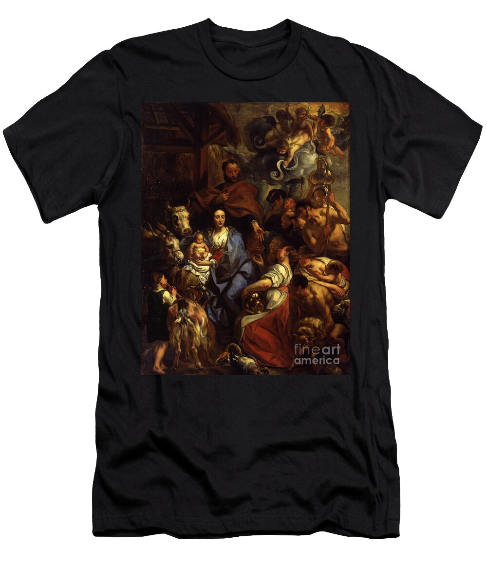 The Adoration of the Shepherds 1657 Jacob Jordaens T-Shirt