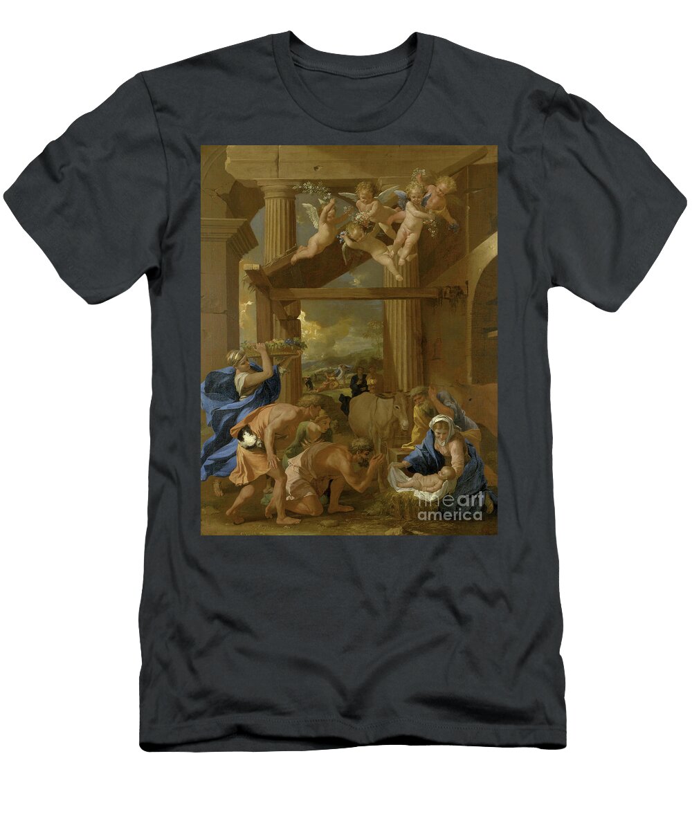 The Adoration of the Shepherds Circa 1633 Nicolas Poussin T-Shirt
