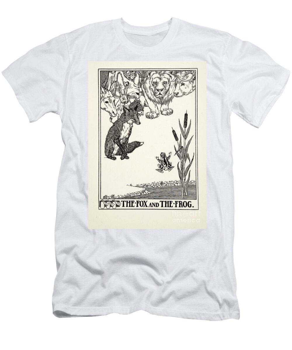 The Fox and the Frog From a Hundred Fables of Aesop 1903 Percy James Billinghurst T-Shirt
