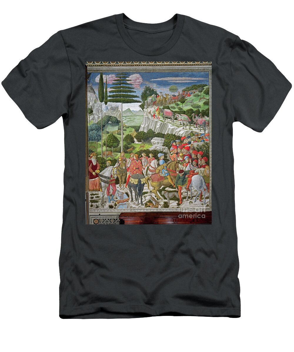 The Journey of the Magi to Bethlehem the Left Hand Wall of the Chapel C1460 Benozzo Di Lese Di Sandro Gozzoli T-Shirt