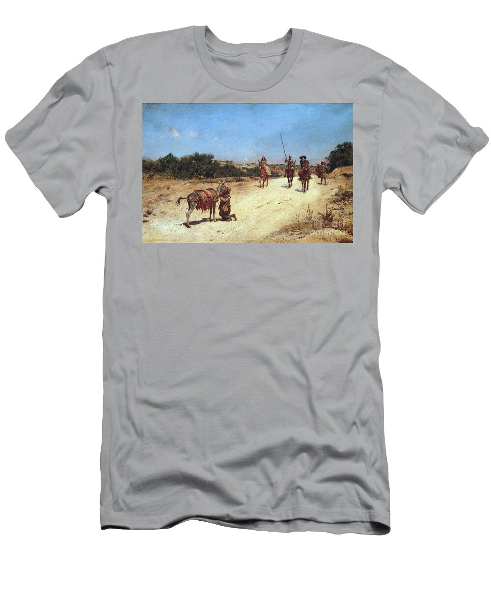 The Meeting of Sancho Panza and His Donkey Rucio Illustration of Don Quixote C1878 Jose Moreno Carbonero T-Shirt