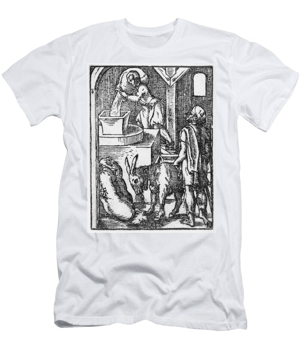 The Miller Woodcut Bw Photo Jost Amman T-Shirt
