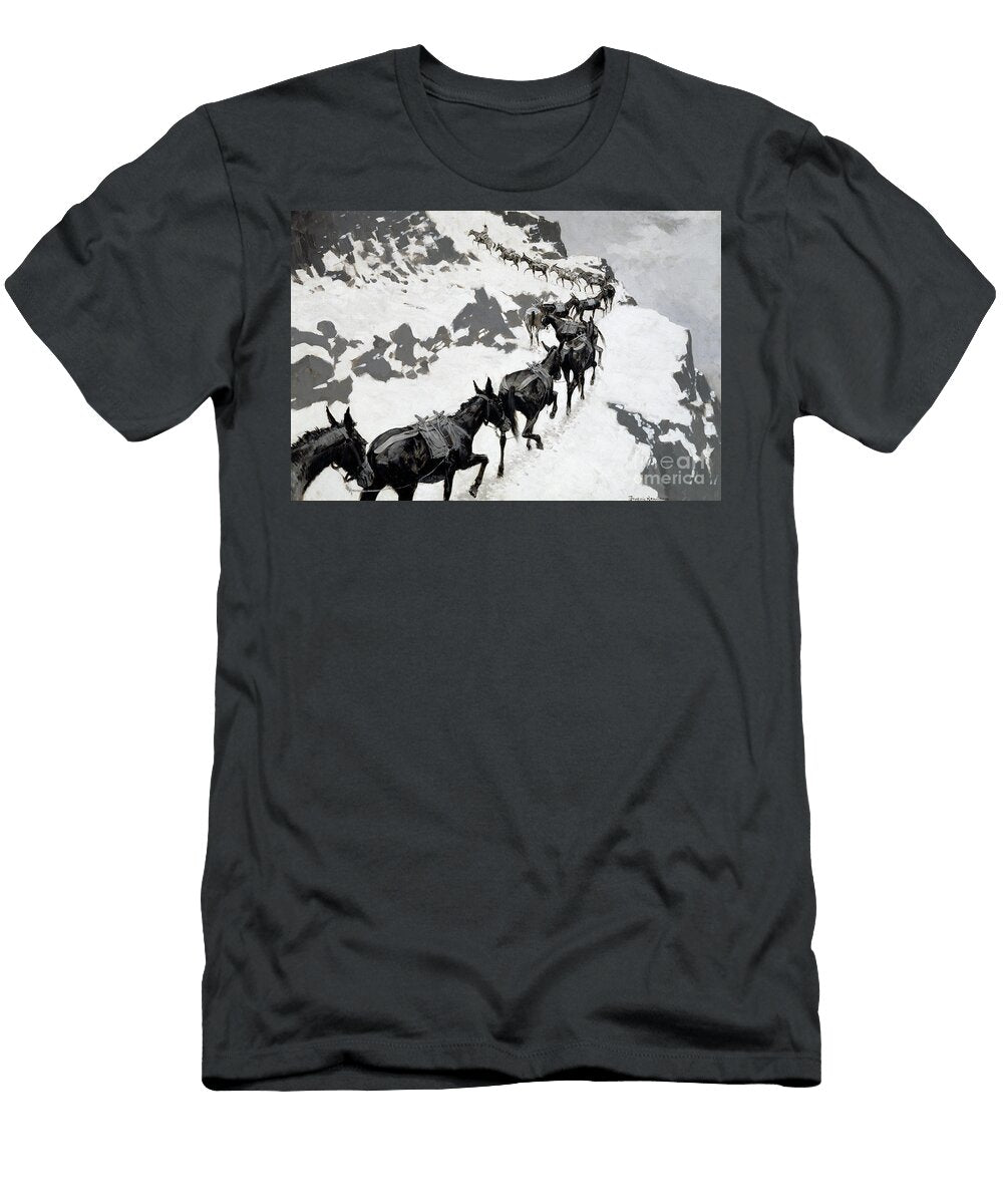The Mule Pack an Ore Train Going Into the Silver Mines Colorado 1901 Frederic Remington T-Shirt