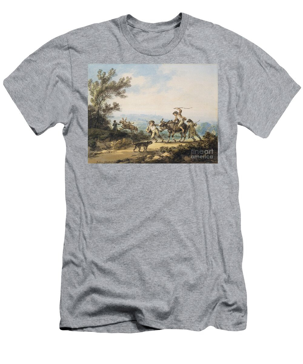 The Recalcitrant Donkey Pen and Grey Ink and Watercolor Julius Caesar Ibbetson T-Shirt