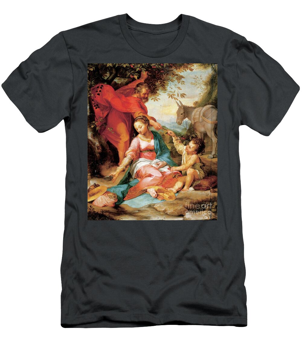 The Rest on the Flight Into Egypt Federico Fiori Barocci or Baroccio T-Shirt