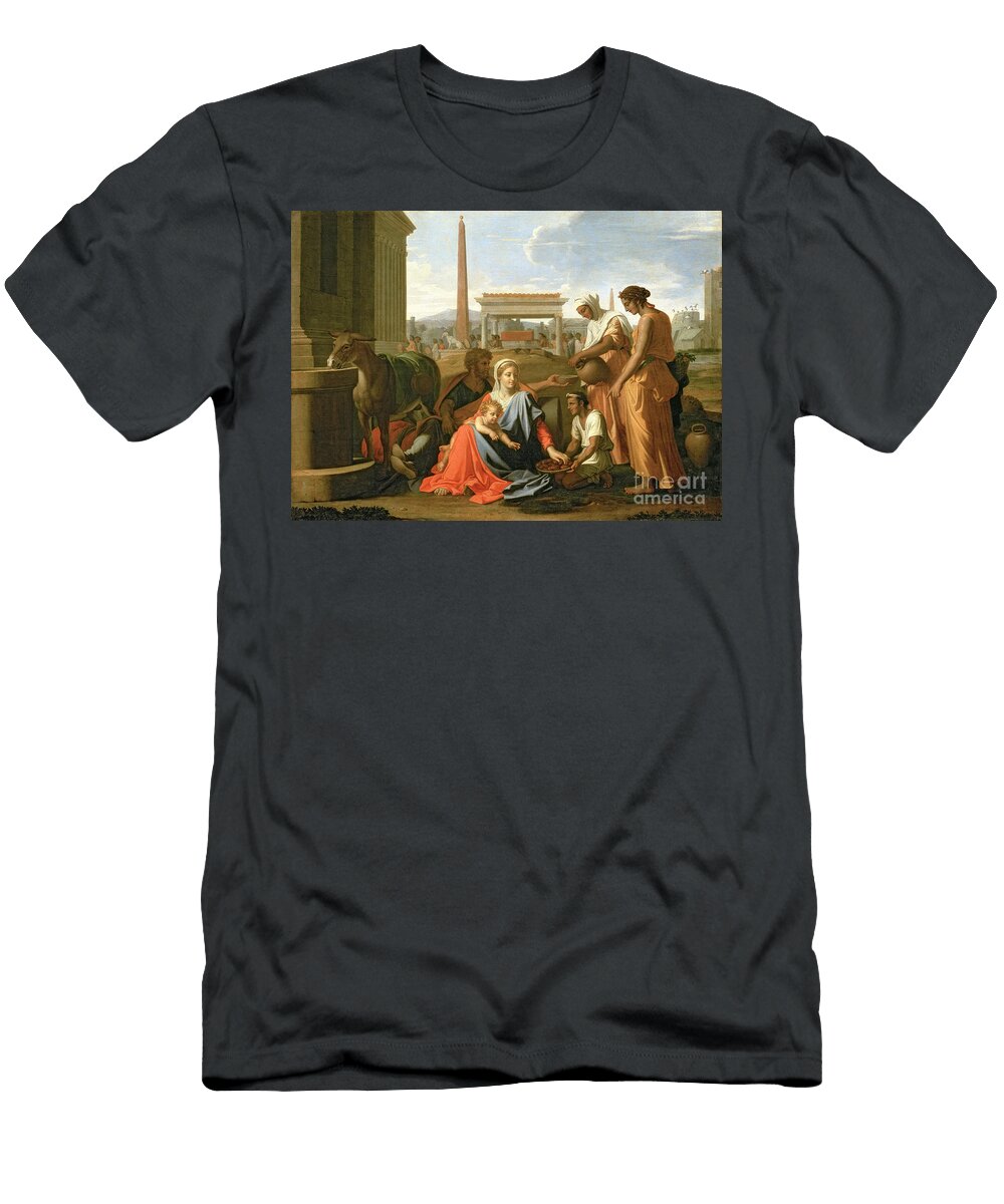 The Rest on the Flight Into Egypt Nicolas Poussin T-Shirt